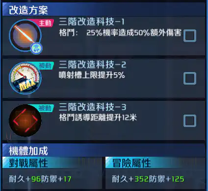 布雷夫指揮官用實驗機 三階改造