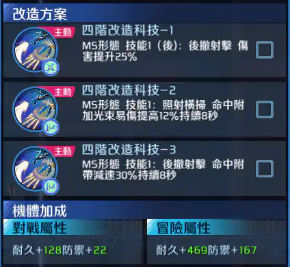 布雷夫指揮官用實驗機 四階改造