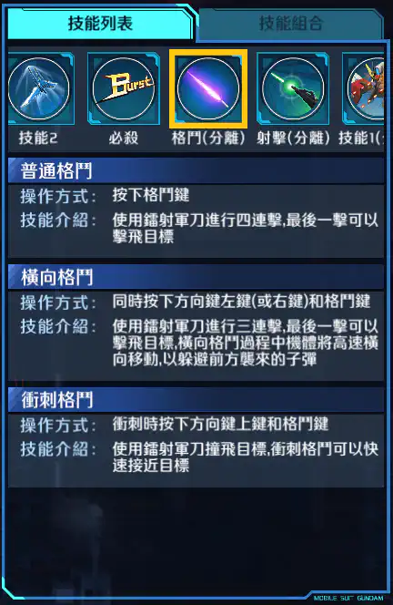 創戰突擊高達(全裝備型) 格鬥 (分離)