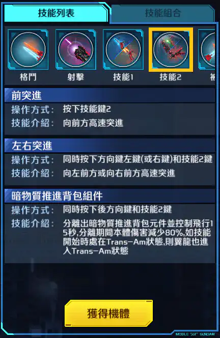 暗物質能天使高達 技能2