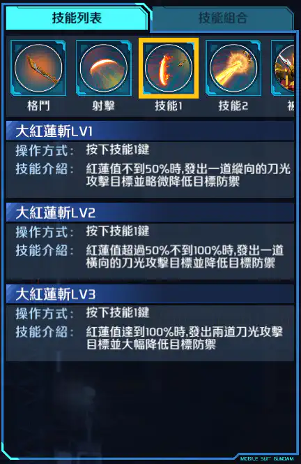 曹操高達(REAL TYPE Ver.) 技能1