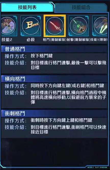 迷惘高達紅色機(紅龍型) 格鬥 (限制解除)