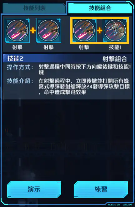 里歇爾C型(雷比爾將軍配備機) 射擊組合