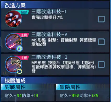 里歇爾C型(雷比爾將軍配備機) 三階改造