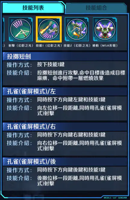 幽靈高達 技能1 (幻影之光)